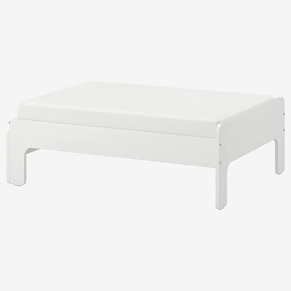 rama łóżka do pokoju dzieci, o regulowanej długości IKEA SLAKT, biały, 80x200 cm