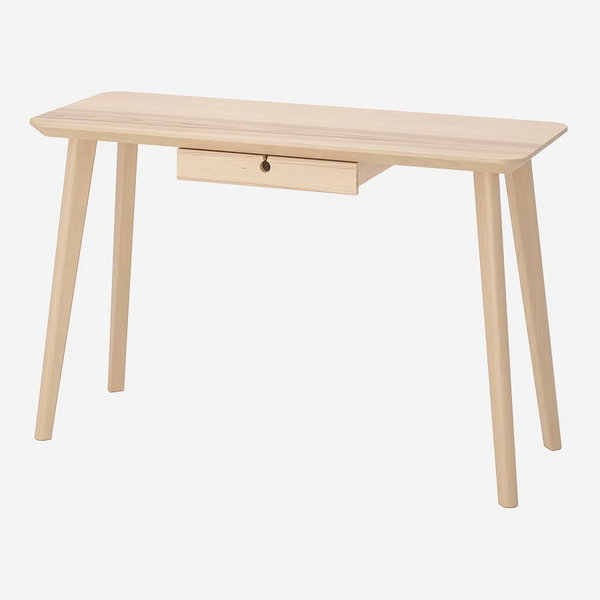 biurko IKEA LISABO K. Hagberg/M. Hagberg, okleina jesionowa, 118x45x74 cm