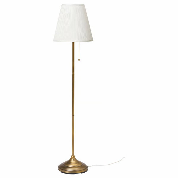 lampa podłogowa, do czytania IKEA ARSTID, mosiądz/biały, 155 cm
