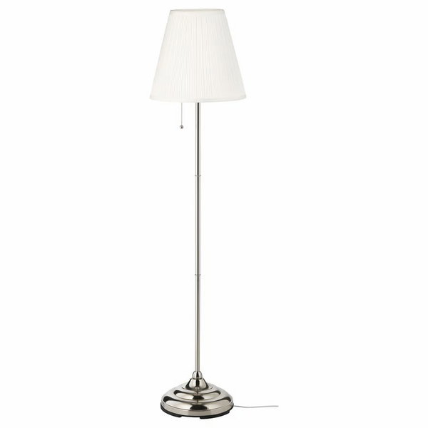 lampa podłogowa, do czytania IKEA ARSTID, niklowano/biały, 155 cm