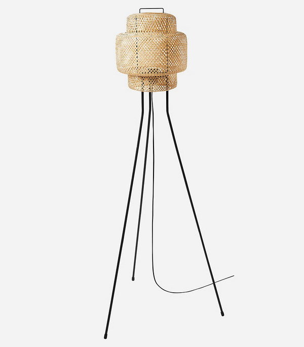 lampa podłogowa, lampa do czytania SINNERLIG bambus/wykonano ręcznie, 127 cm