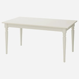 stół rozkładany IKEA INGATORP, 155/215x87 cm, biały, 4 - 6 os.