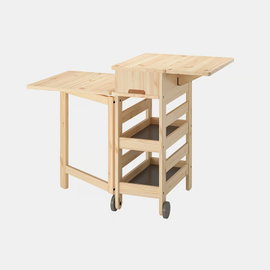 stół IKEA RESARO, z opuszczanym blatem i schowkiem, lita sosna