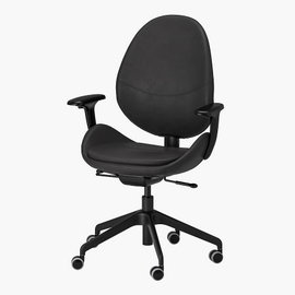 krzesło biurowe z podłokietnikami IKEA HATTEFJALL, Smidig czarny/czarny