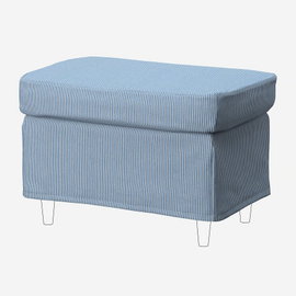 IKEA STRANDMON pokrowiec na podnóżek, Sjolyckan, granatowy/beżowy, wzór w paski