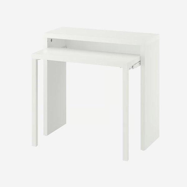 biurko wysuwane IKEA LANGDHOPP /L. Bazle, biały, 90x39/71 cm