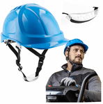 Kask roboczy budowlany wentylowany hełm ochronny pasek 4-punkt blue PLONER