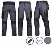 Spodnie robocze do pasa BHP ULTRATECH mocne wygodne RIPSTOP STRETCH GREY 56