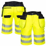 Krótkie Spodnie spodenki robocze Ostrzegawcze PW343 HiVis r.34 pas 87 cm