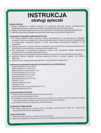 Instrukcja BHP INSTRUKCJA OBSŁUGI APTECZKI - 250x350 płyta tablica