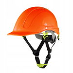 Kask hełm ochronny Morion budowlany  ORANGE  4-pkt pasek podbródkowy