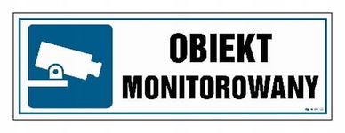 Obiekt monitorowany - duża tablica 600 X 200 płyta informacyjna PCV sztywna