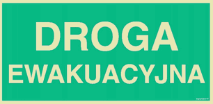 Droga ewakuacyjna - tabliczka 300X150 PŁYTA z przylepcami FOTO EWAKUACYJNE