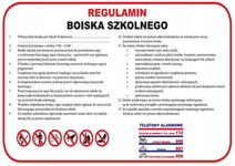 REGULAMIN BOISKA SZKOLNEGO - 500X350 DUŻA TABLICA PŁYTA PCV wodoodporna