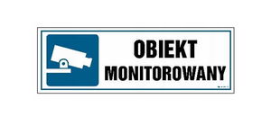 Obiekt monitorowany - 300x100 NAKLEJKA SAMOPRZYLEPNA