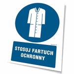 Stosuj fartuch ochronny  - płyta sztywna PCV z przylepcami 100 X 150