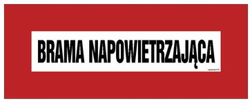 Brama napowietrzająca - tabliczka PPOŻ 360 X 140 PN - PŁYTA PCV 1MM