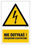 Nie dotykać Urządzenie elektryczne - 10 tabliczek z pcv z przylepcami 50X75