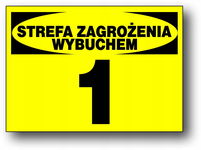 STREFA ZAGROŻENIA WYBUCHEM 1 - SZW-7 ZNAK TABLICA - PCV OSTRZEGAWCZA