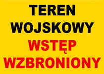 TEREN WOJSKOWY WSTĘP WZBRONIONY - tablica 250x350 znak informacyjny BHP PCV