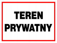 TEREN PRYWATNY - 250x350 ZI-50 - znak tablica - PŁYTA PCV