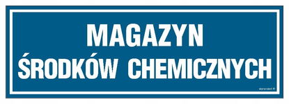 Magazyn środków chemicznych tabliczka 300 X 100 płyta PCV sztywna przylepce