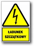 Ładunek szczątkowy  tablica 148x210 znak ostrzegawczy elektryczny BHP płyta