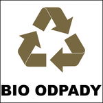 BIO ODPADY- 250x250 - Naklejka kosz znak segregacja odpadów samoprzylepna