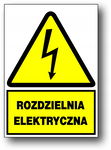 ROZDZIELNIA ELEKTRYCZNA - tablica 148x210 znak ostrzegawczy elektryczny BHP