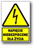 Napięcie niebezpieczne dla życia - tablica 148x210 znak ostrzegawczy  BHP