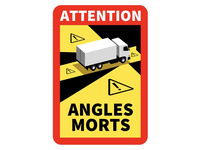 ANGLES MORTS  ATTENTION - uwaga martwe pole TIR 170x250 naklejka laminowana