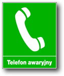 Tablica BHP z Telefonem Awaryjnym - ZNAK TABLICA BHP - TELEFON AWARYJNY