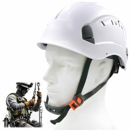 Kask roboczy wysokościowy z paskiem regulacja wentylacja THOR biały ST03