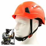 Kask roboczy wysokościowy z paskiem regulacja wentylacja THOR orange ST03