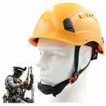 Kask roboczy wysokościowy z paskiem regulacja wentylacja THOR żółty ST03