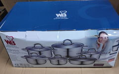 Garnki stalowe komplet Wellberg 12 el outlet
