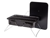 Grill piknikowy stalowy czarny z pokrywką +akcesoria