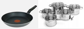 Komplet garnków Hoffner grubsze cięższe + patelnia 27 tefal +dodatki