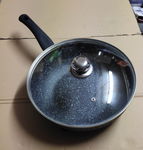 WOK 28x7,5 cm głęboka patelnia z pokrywą indukcja gaz