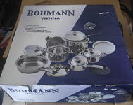 Garnki cięższe z systemem termo w pokrywkach 16 el Bohmann Austria