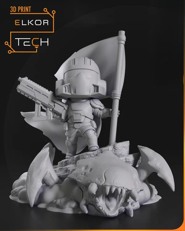 Figurka Chibi Helldiver | Helldivers 2 | Za Zarządzaną Demokrację