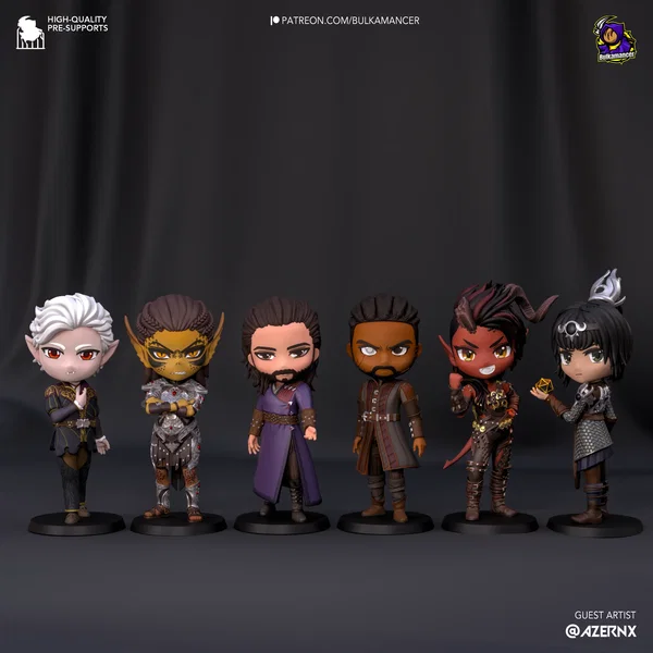 Zestaw 6 Figurek Chibi | Baldur’s Gate 3 | Drużyna w Komplecie