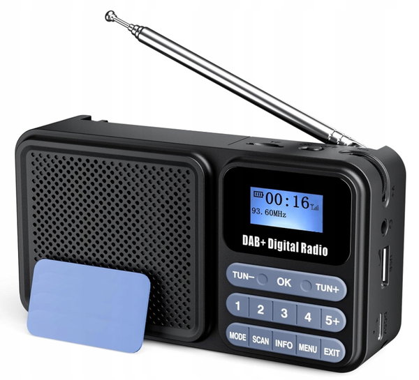Przenośne radio DAB Plus FM Bluetooth 5.0 akumulatorowe