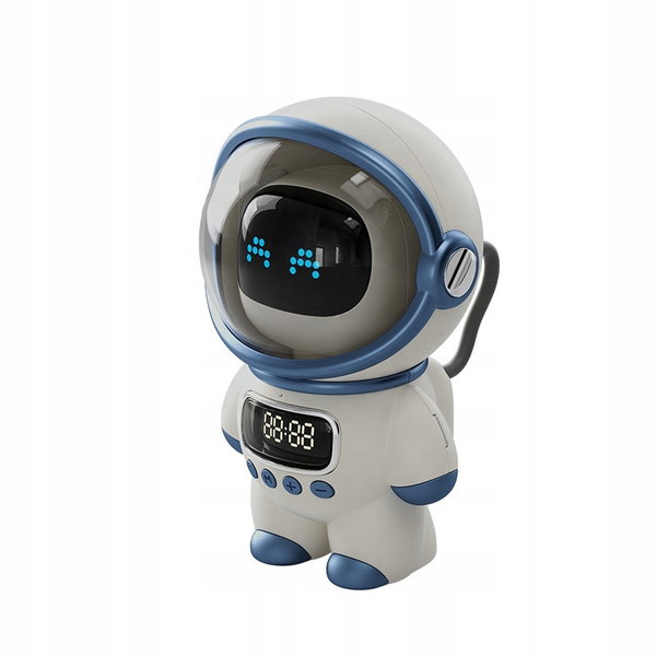 Lampka astronauta budzik Bluetooth biały