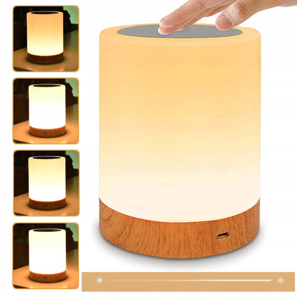Ściemniana lampka nocna LED akumulatorowa biała 12 cm