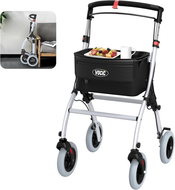 VOCIC Z32 Rollator Slim składany chodzik do domu, biały