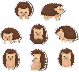 Dekoracja jesienna szkoła jeże x8 wz6 dwustronna PR 95