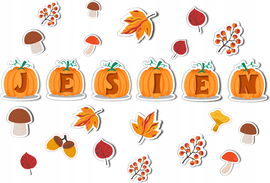 Dekoracja szkolna papierowa Jsienna napis JESIEŃ PR 96