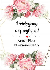 Etykiety naklejki na ciasto wesele ślub PR 499