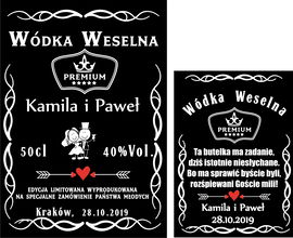 ETYKIETY Naklejki Wódkę Weselną alkohol bimber PR 496